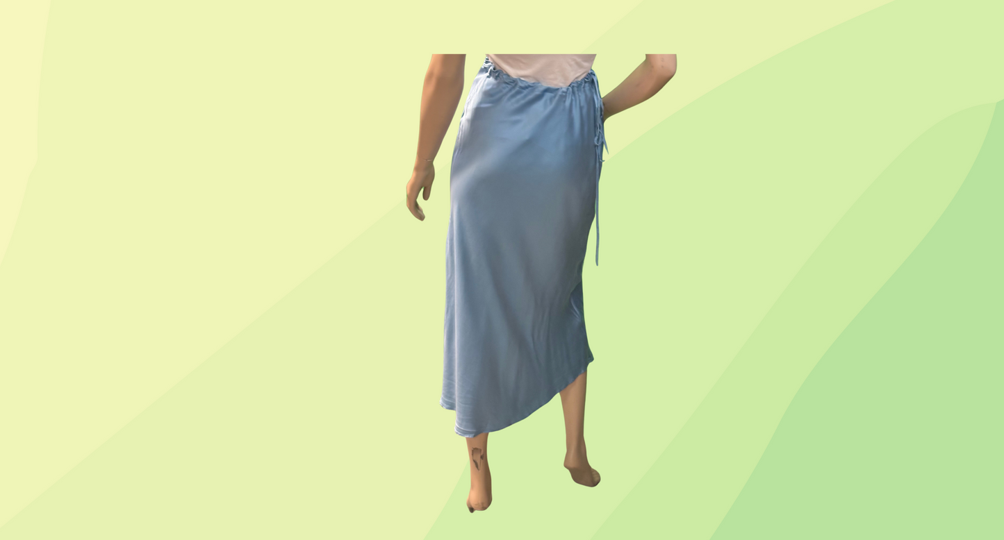 Silk Laundry Silk Long Skirt - XS - Light Blue