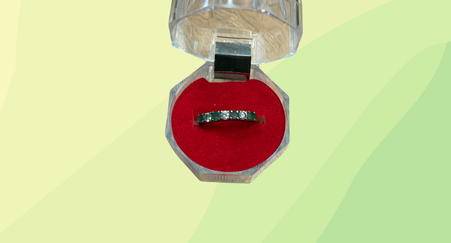 Gold Emerald Ring Size 'O'