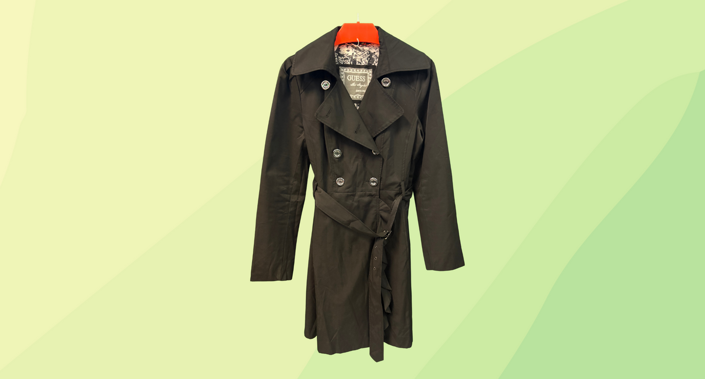 Guess Trench Coat - Small - Black