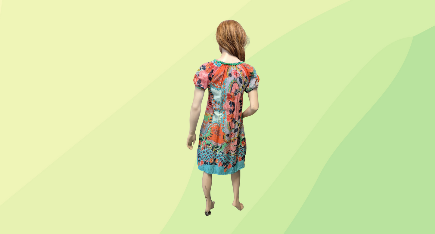 Adrift Lucy Dress in Florette RRP $109.99 - S - Pink/Blue/Green