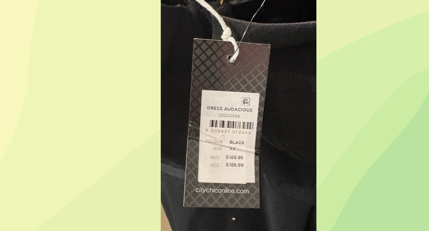 City Chic Audacious Dress RRP $169.95 - XS - Black