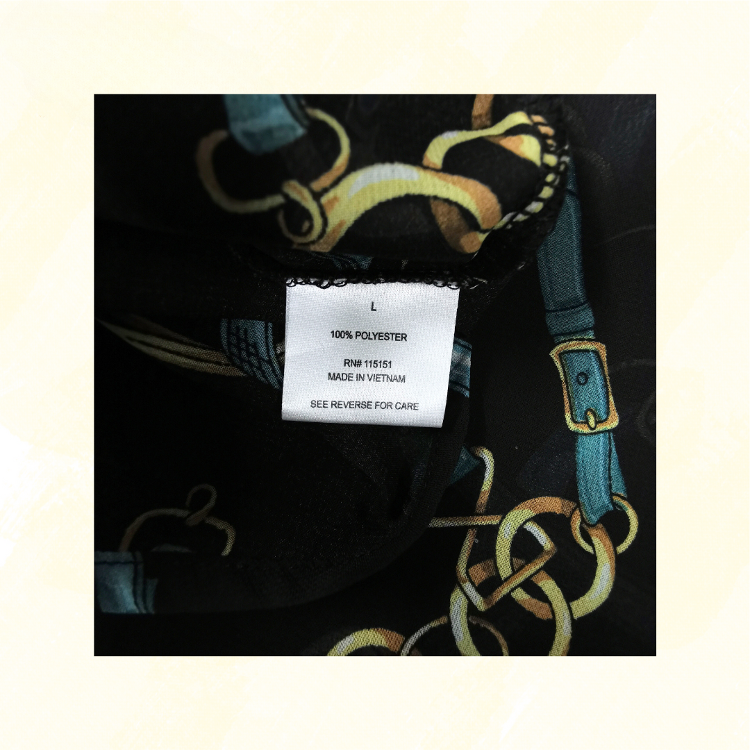 Romeo Juliet Couture Top - Large - Teal/Black/Gold
