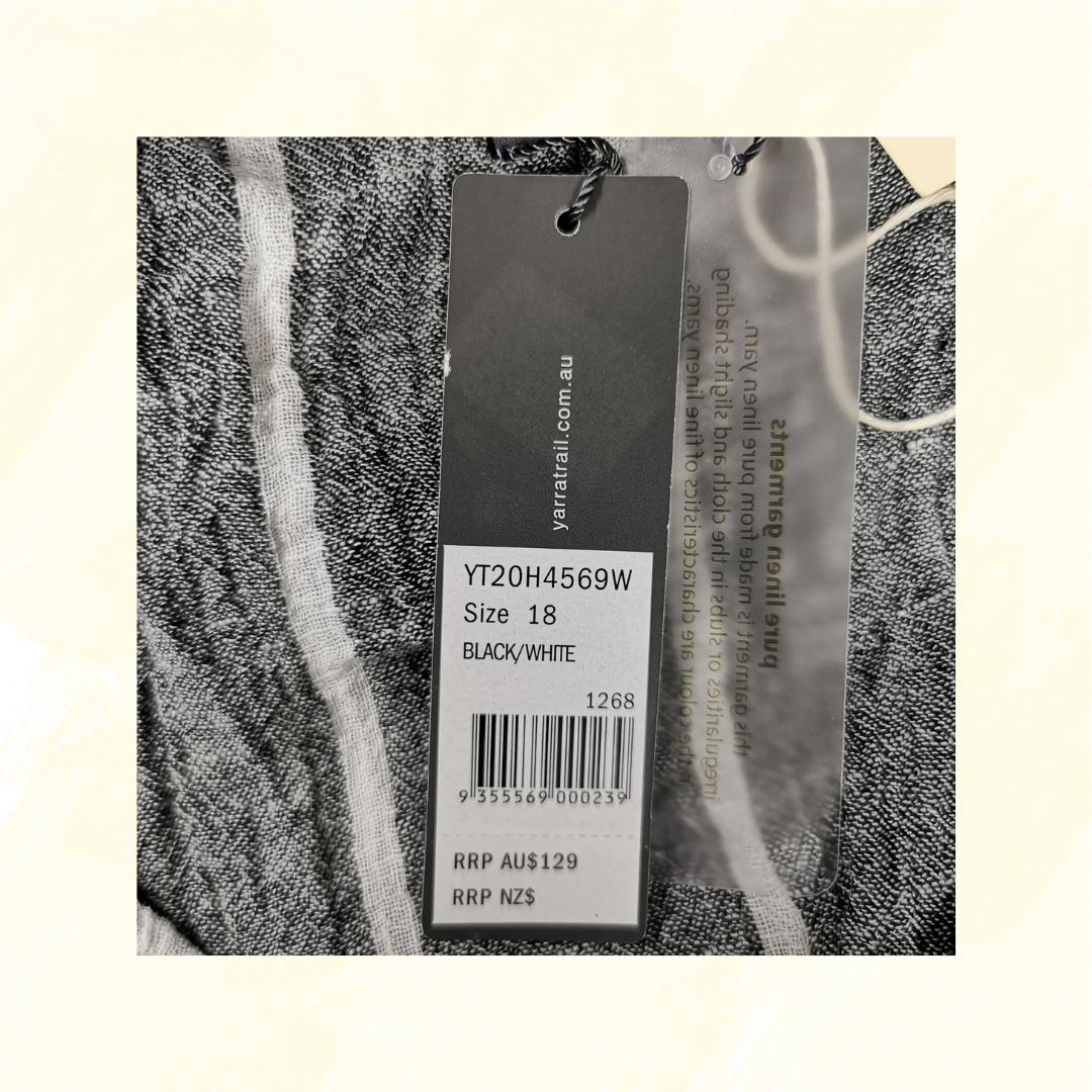 Yarra Trail Dress - Size 18 - Gray/White