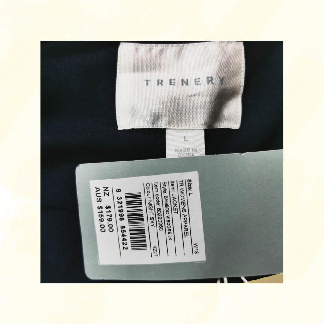 Trenery Bamboo Viscose Jacket - Large - Black