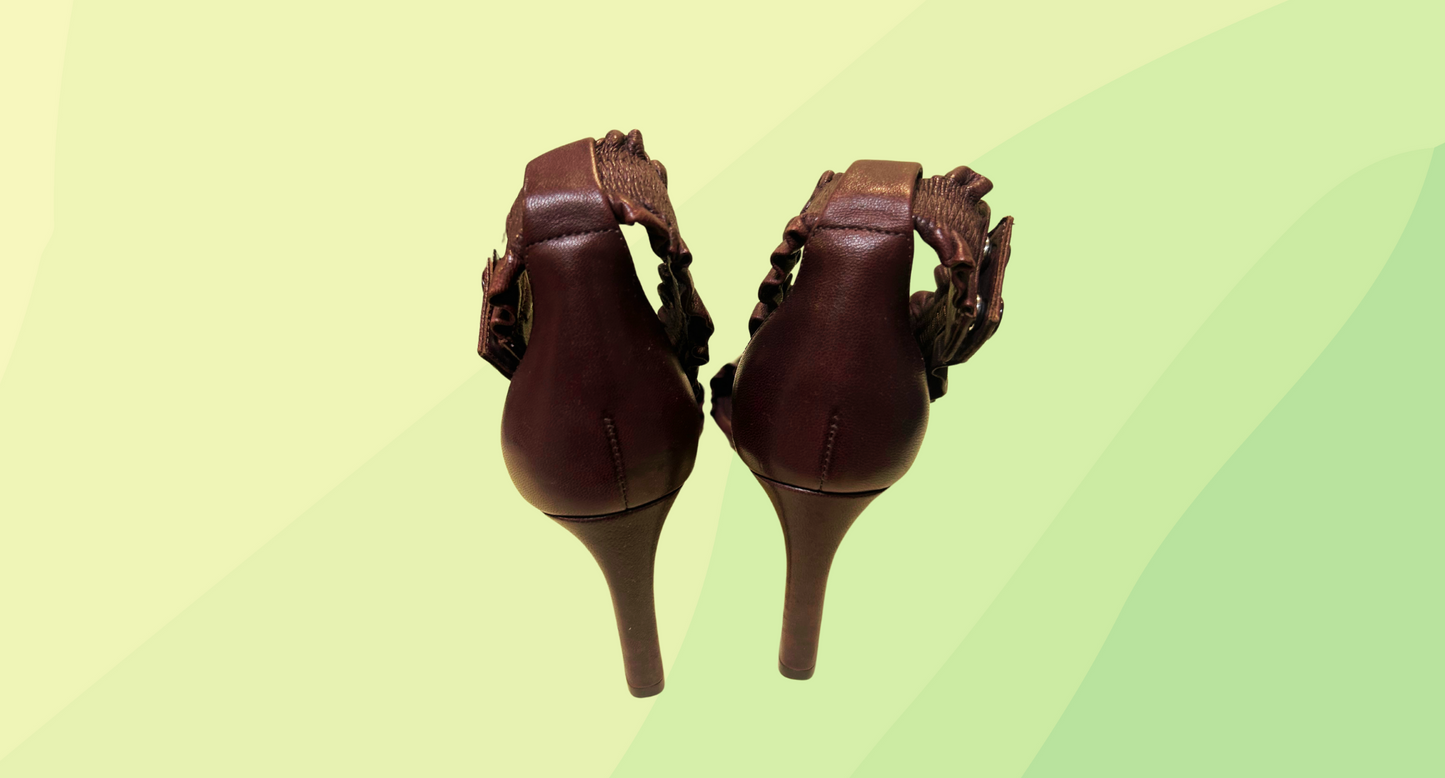Zimmermann Elastic Strap Sandal Heel - Size 36 - Plum