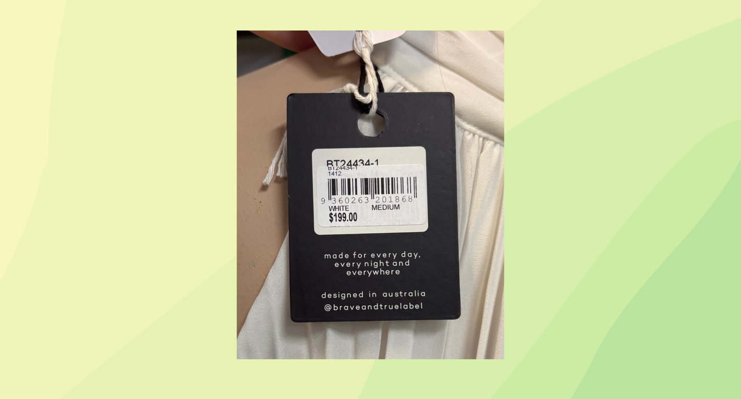 Brave + True White Pleated Dress RRP $199.00 - M - White