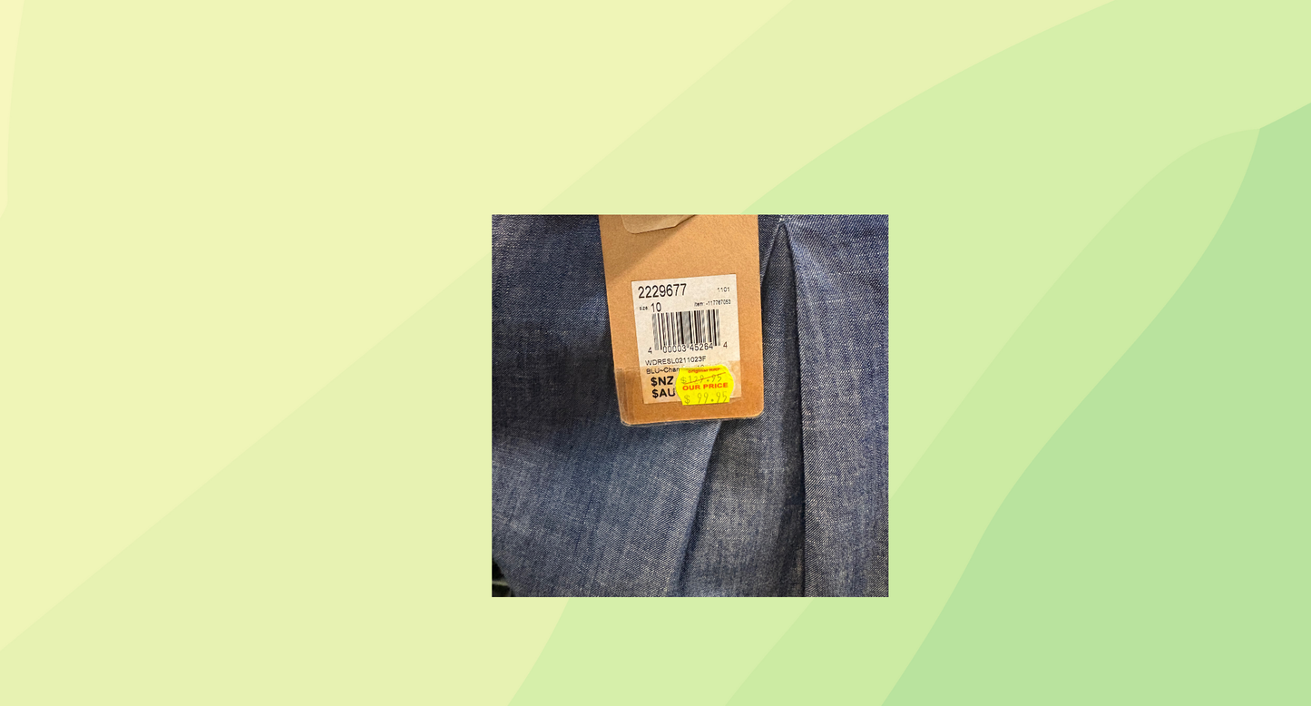 Colorado Denim Look Button Up Dress RRP $129.95 - Size 10 - Blue