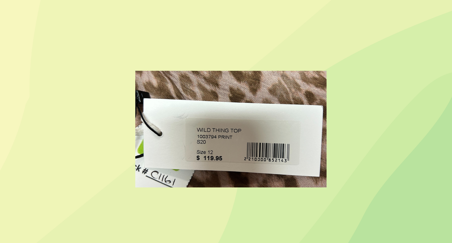 Sheike Wild Thing Top RRP $119.95 - Size 12 - Leopard