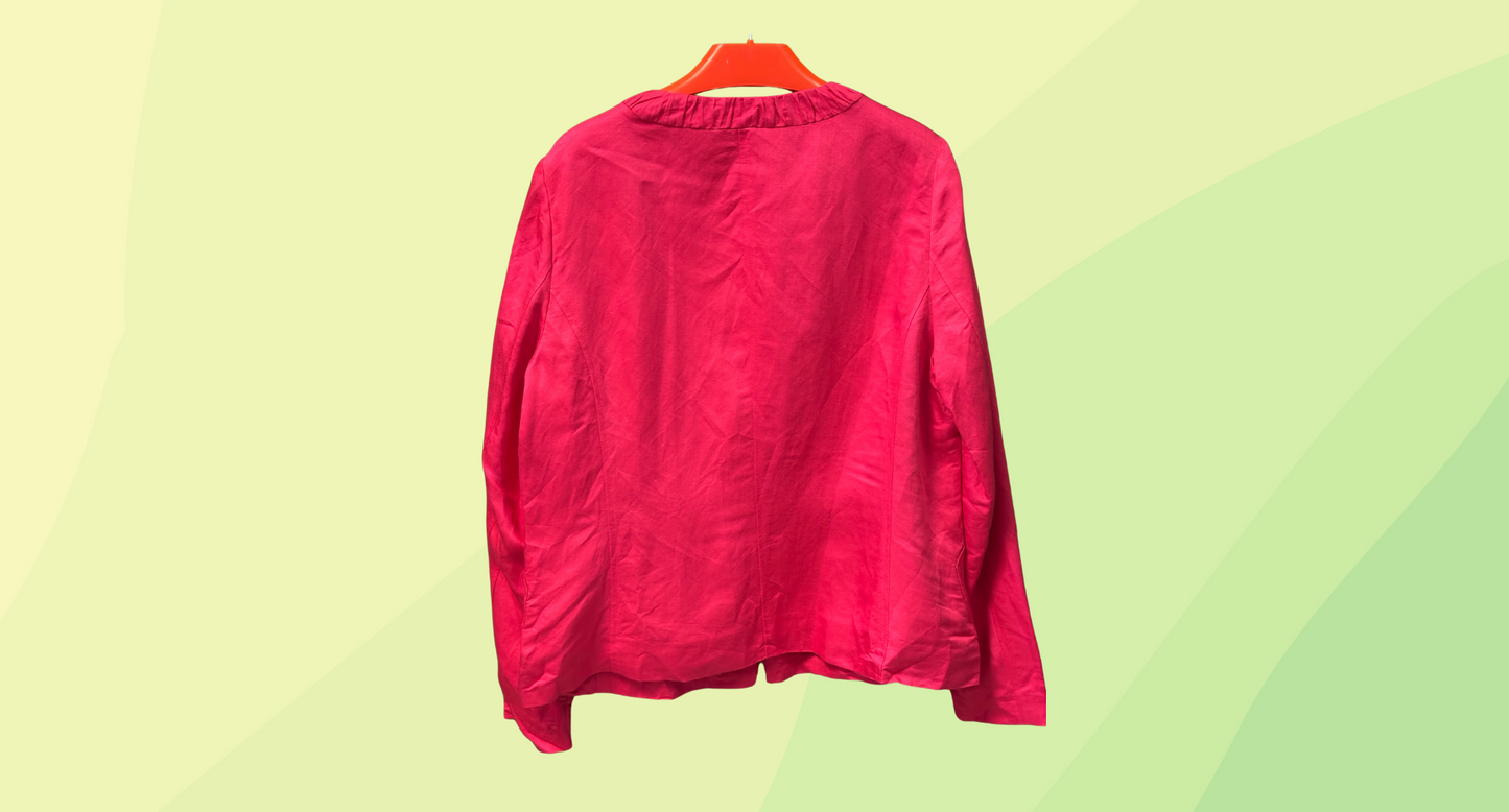 Sportscraft Linen Jacket Front Zipper - Size 16 - Hot Pink