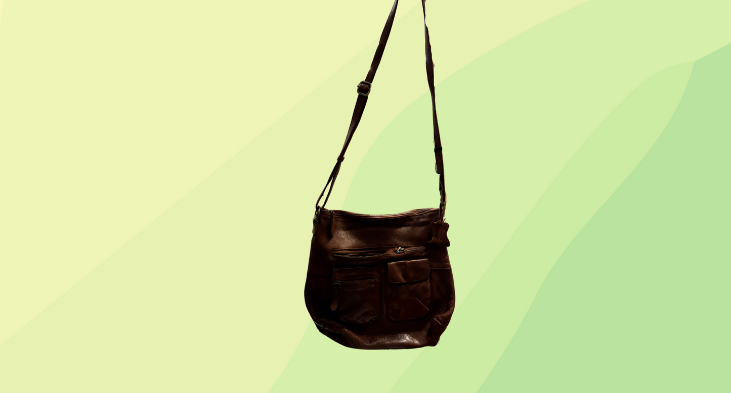 Colorado Leather Satchel Handbag RRP $259 - Brown