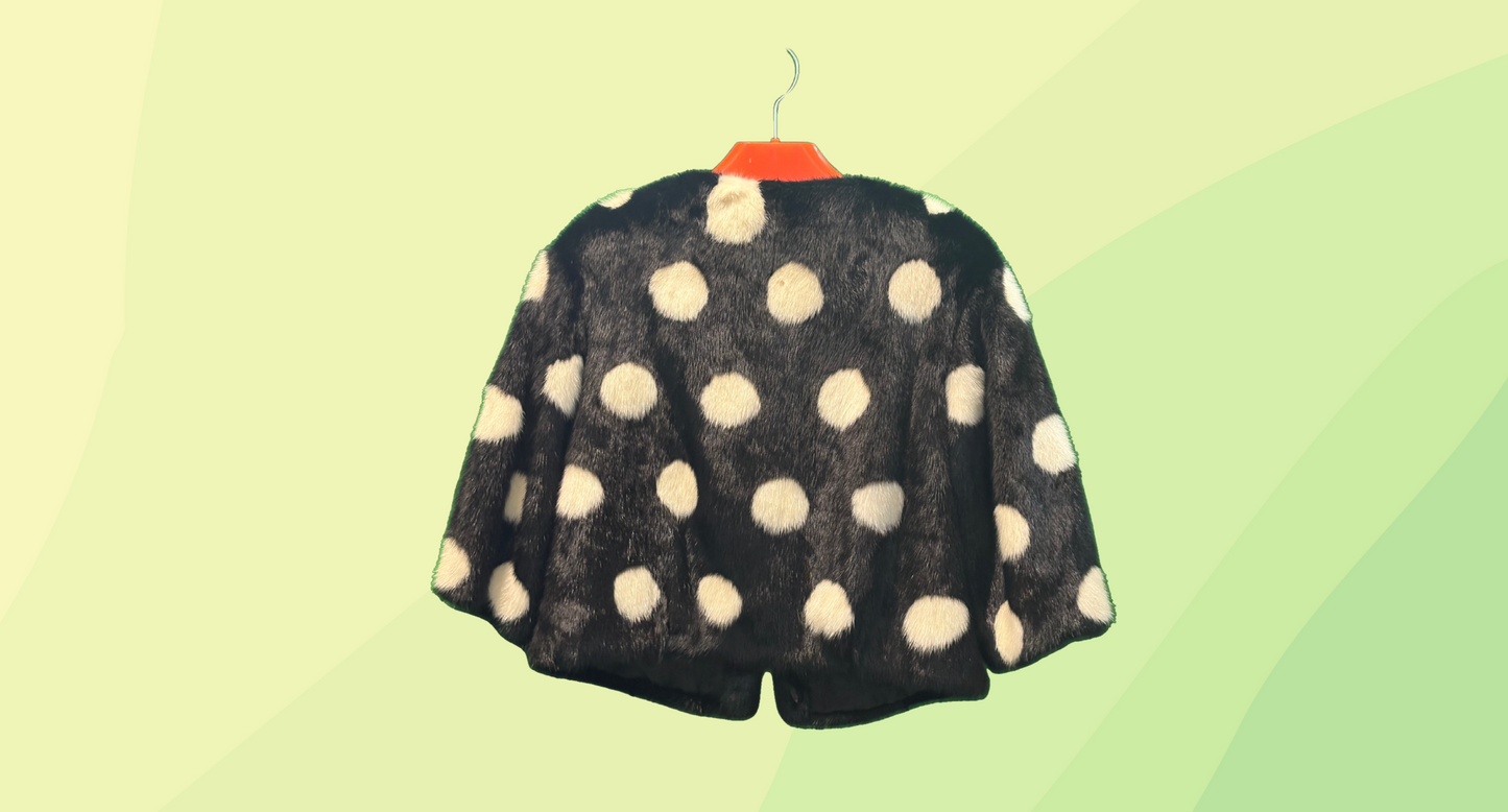 Naersi Golden Couture Jacket Short Sleeve Short Length - Size 40 (M) - Black/White Spot