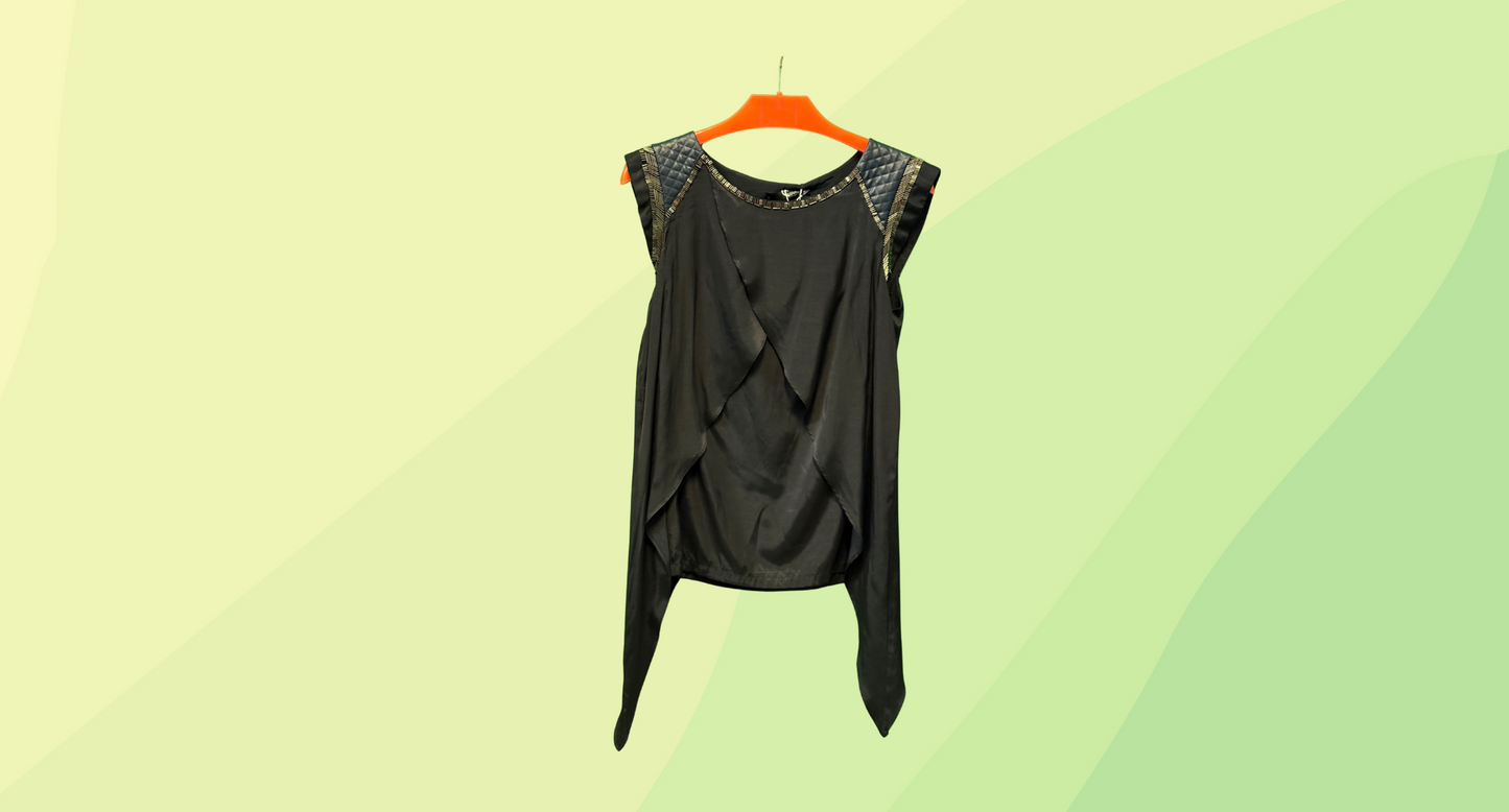 Seduce Top - Bronze beading RRP $139.95 - Size 6 - Black