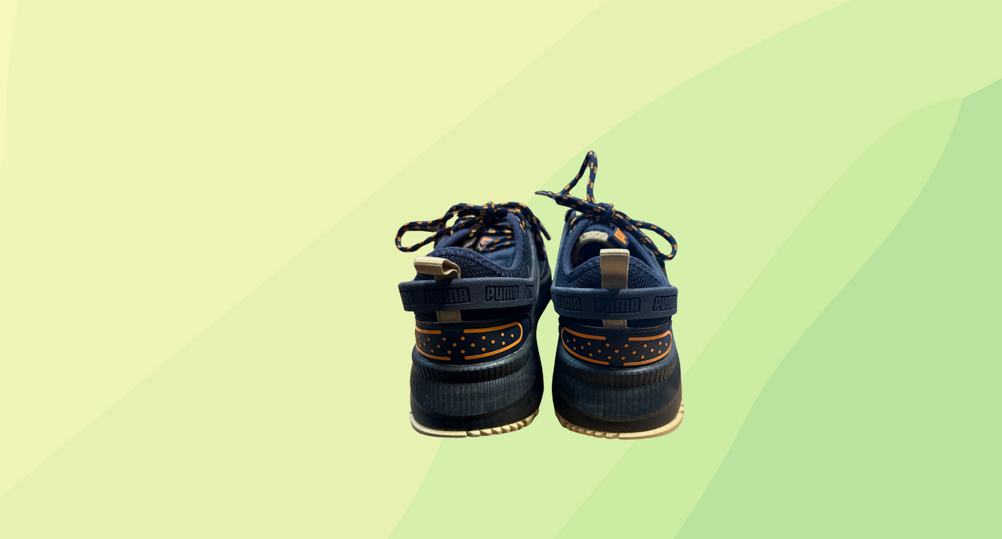 Puma Mens Pacer Future Trail Sneaker - US 7.5 - Navy/Orange