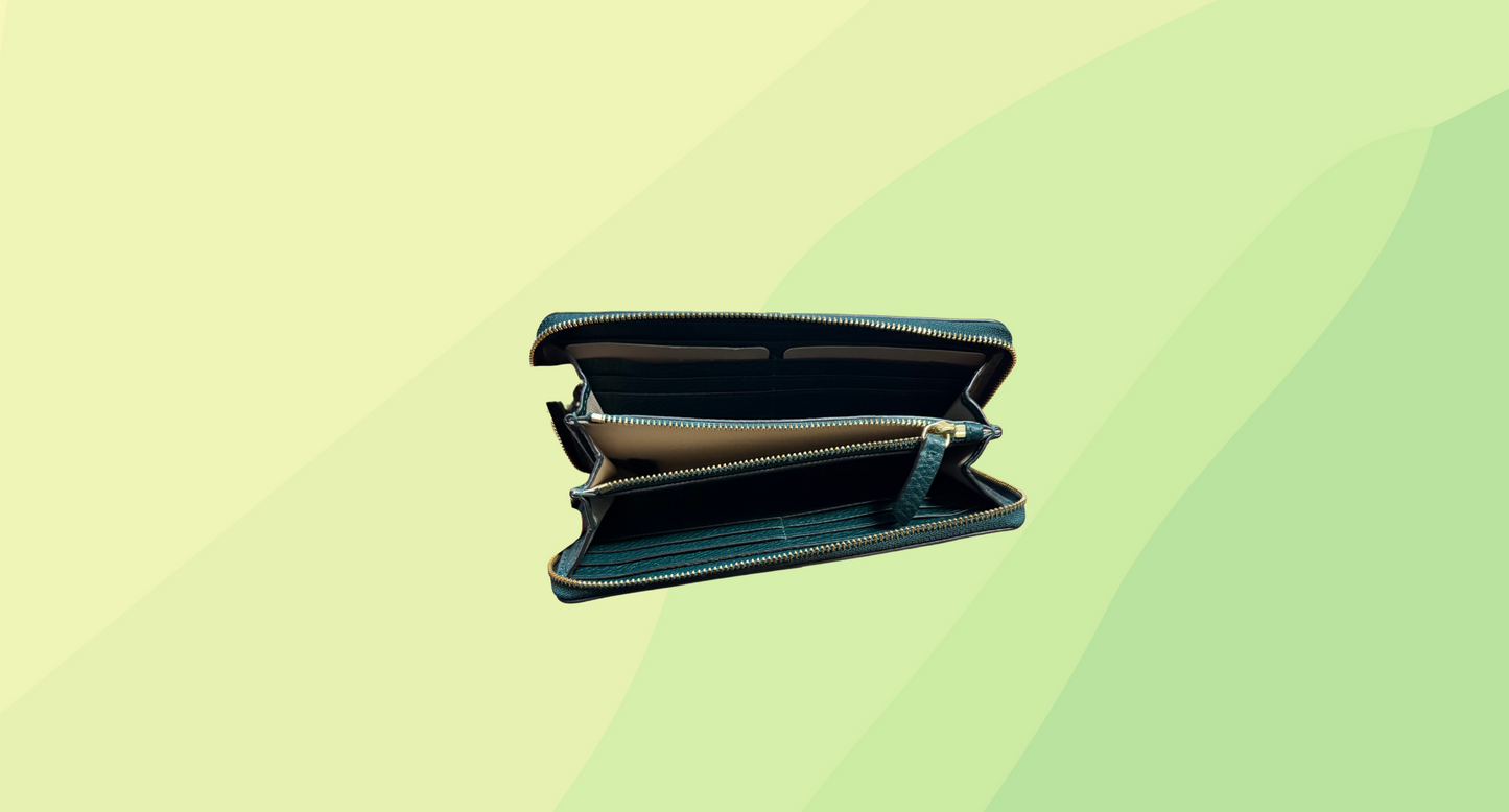 Oroton Tessa-Book Wallet RRP $229 - Pine Green