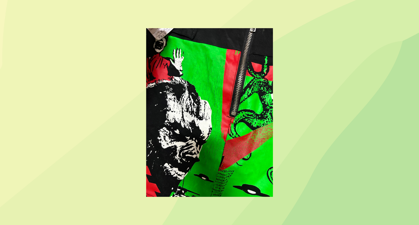 Hell Bunny Studded Mini Skirt - XS - Black/Green