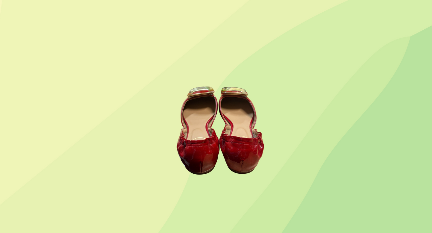 Roger Vivier Patent Leather Ballet Shoe - Size 36 - Red