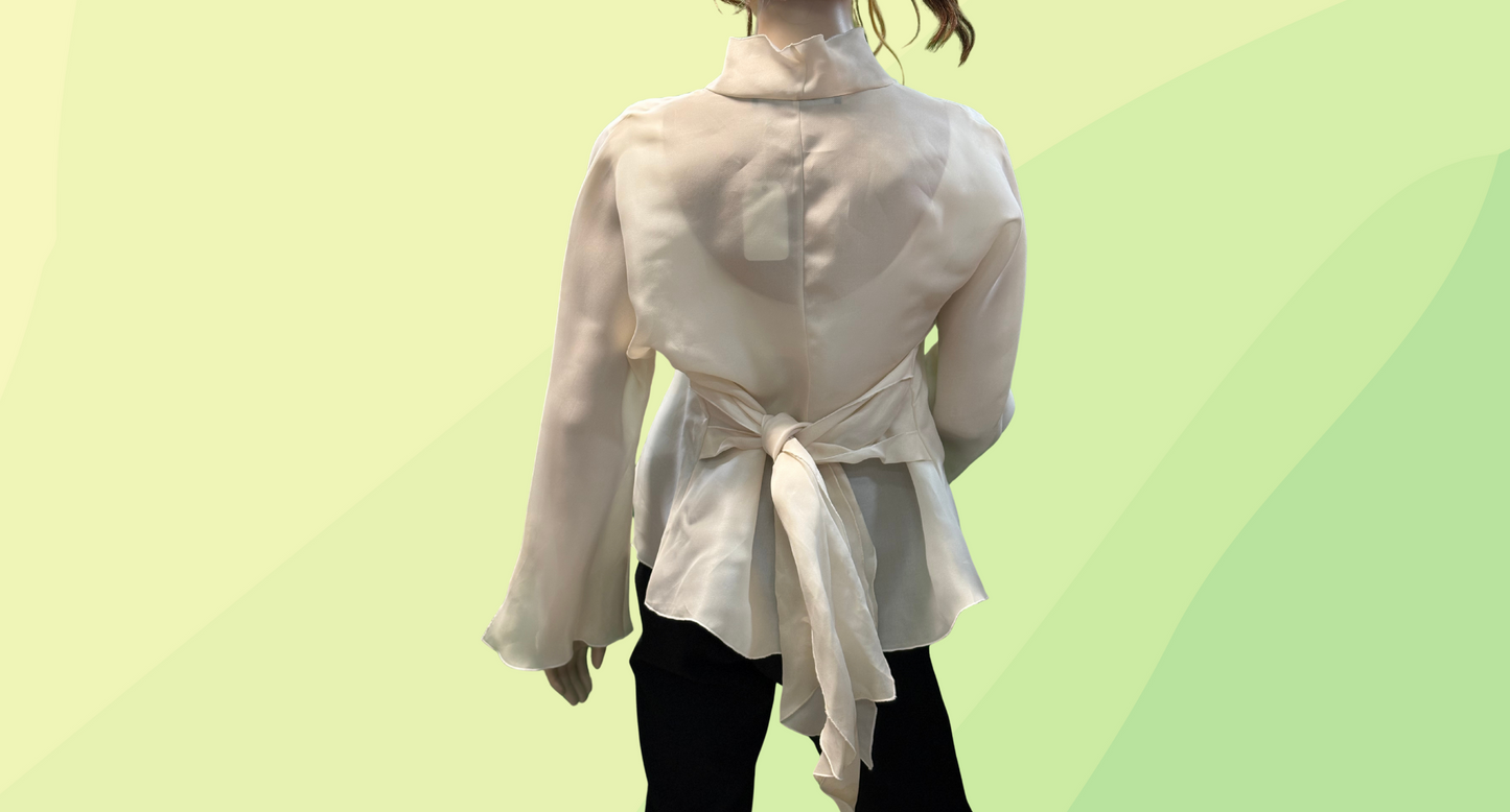 Jackie Rogers Wrap Around Top - S/M - White