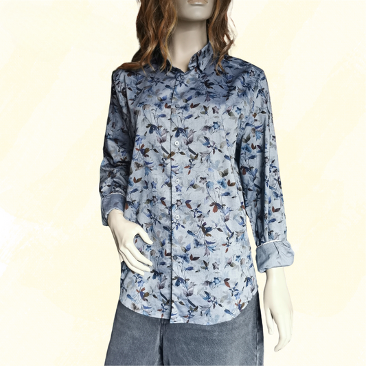 Marcs Mens Lygonne Slim Shirt RRP $149.95 - Large - Blue