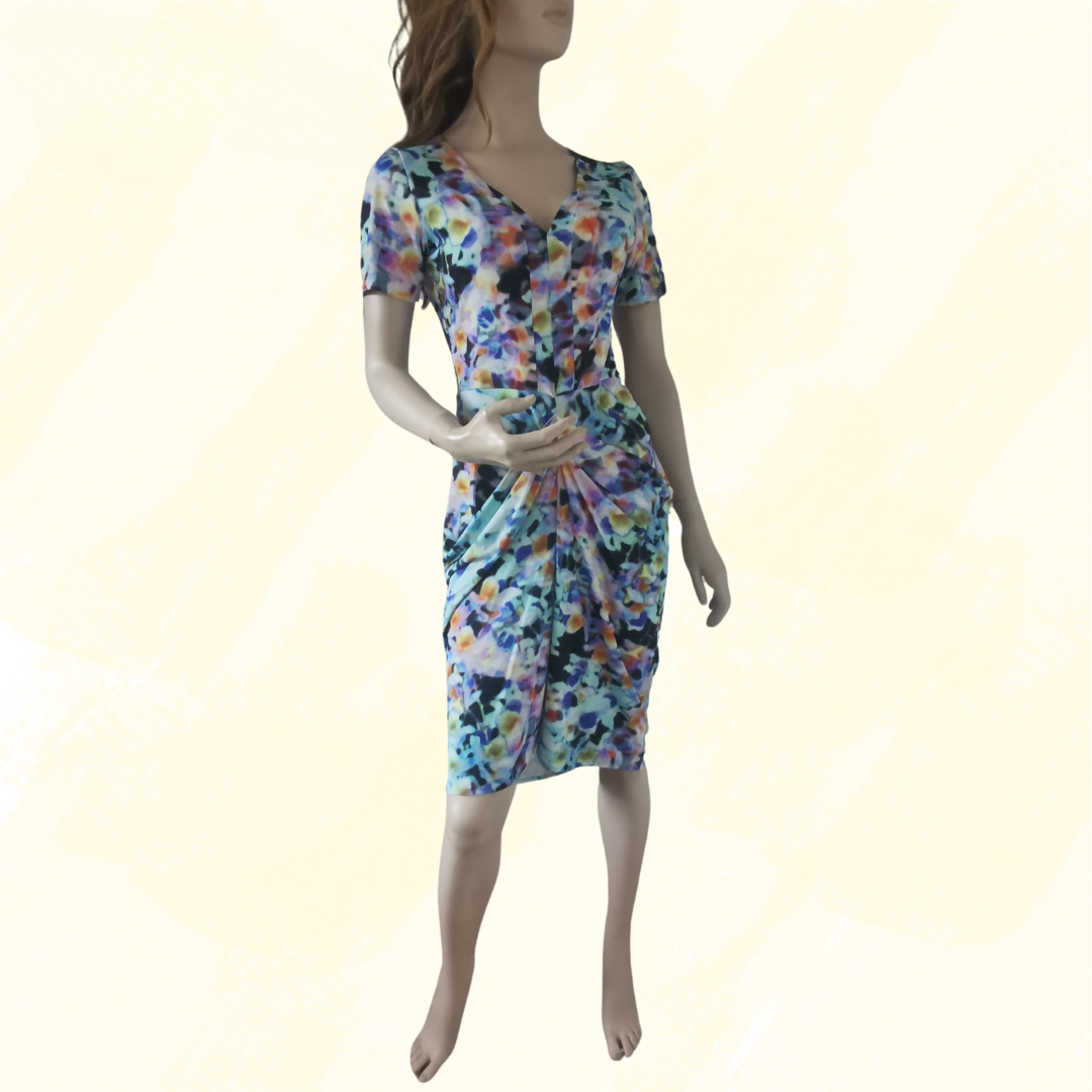 Leina Broughton short sleeve Dress - Size 12 - Print