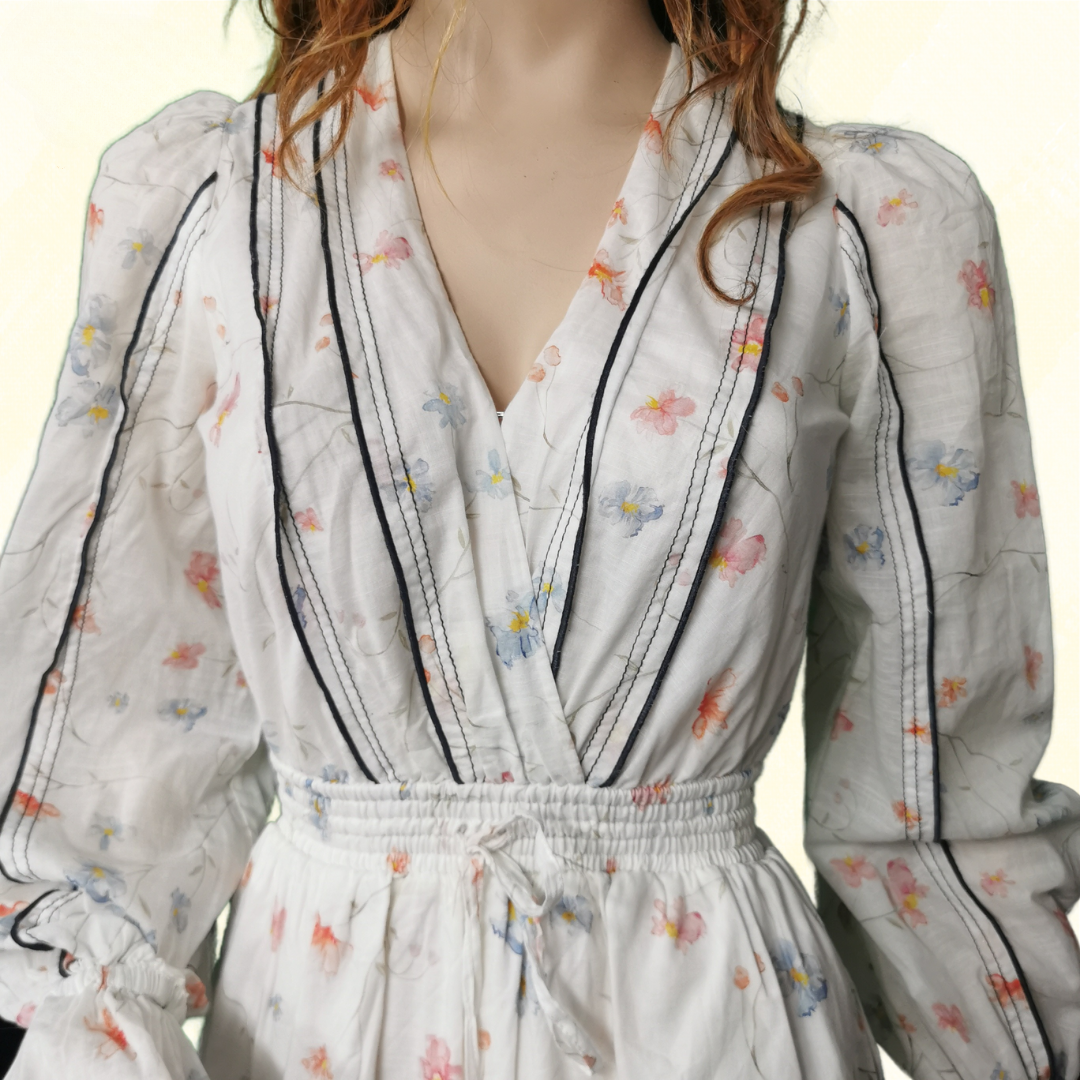 AJE Dress - Size 4 - White/Pattern
