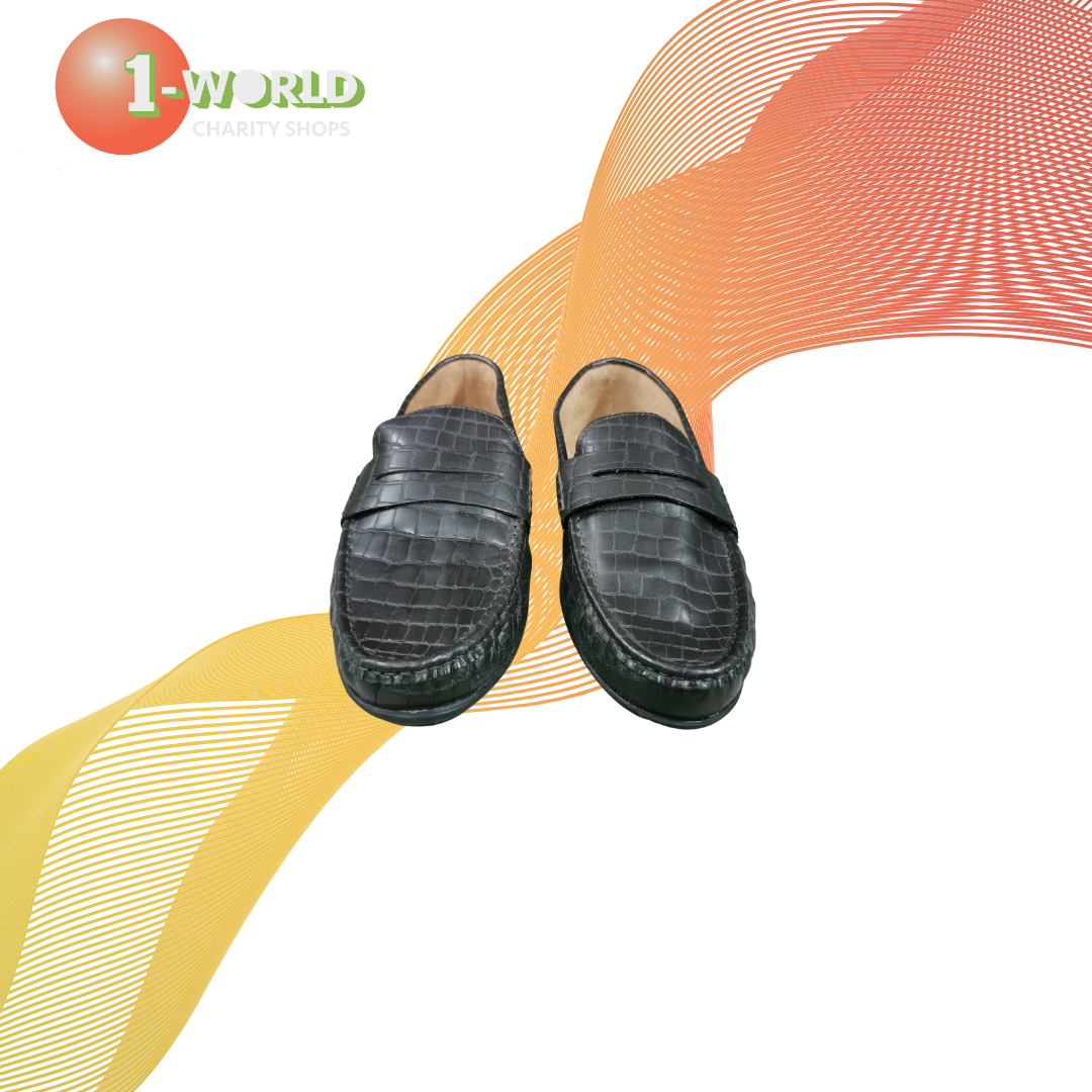 Aquila Vector Croc Black Loafer - 43 Black