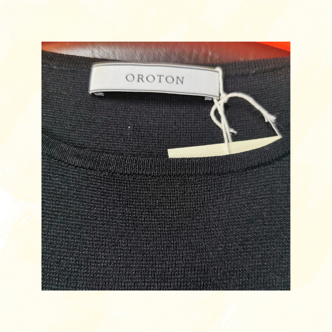 Oroton Knit Top - S - Black