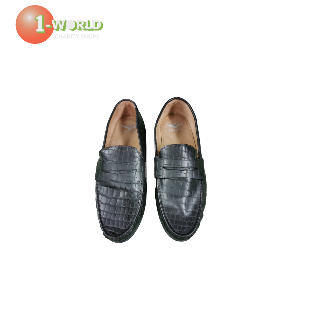 Aquila Vector Croc Black Loafer - 43 Black