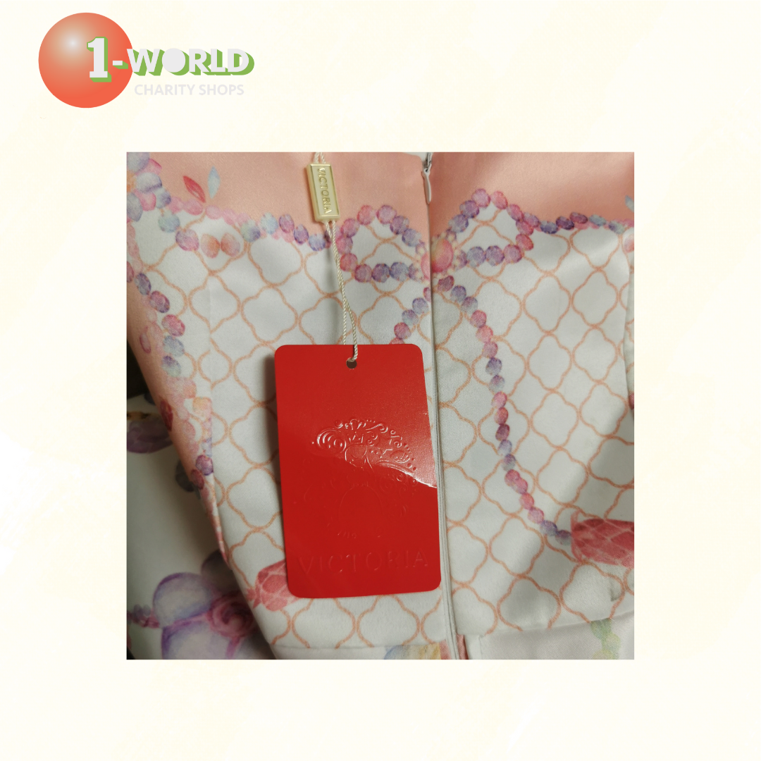 Victoria Playsuit - 10 Cream/Pink Print