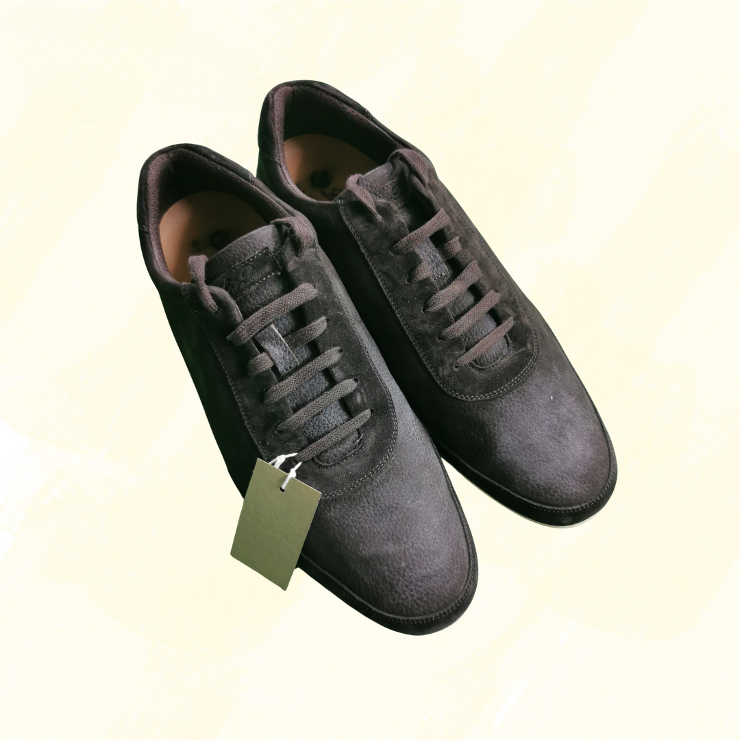 Loro Piana Suede Lace up sneakers - 45 - Brown