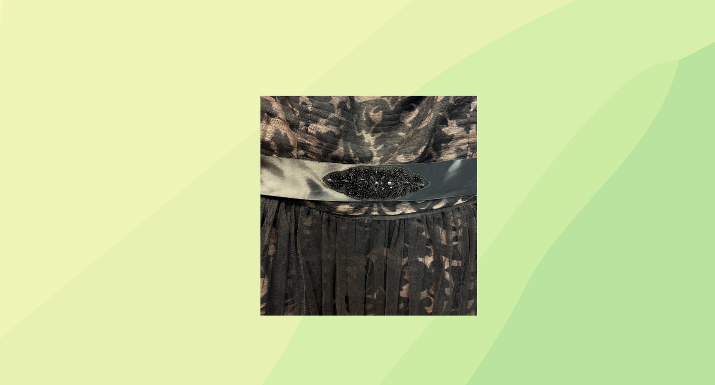 City Chic Strapless Dress Embellished Tulle RRP $189.95 - S - Black/Tan