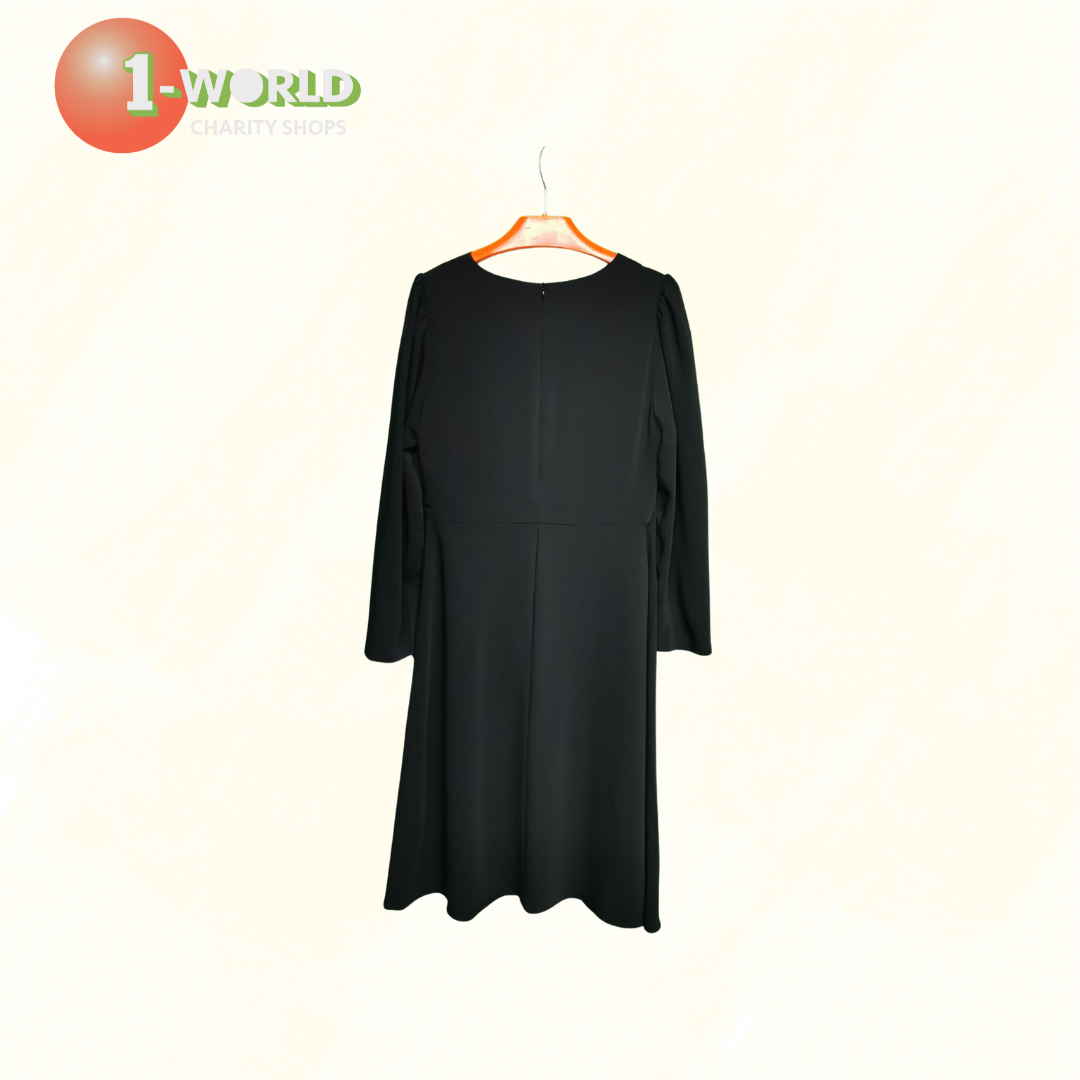 Up To Seconds Straight, large belted middle Dress - M Black