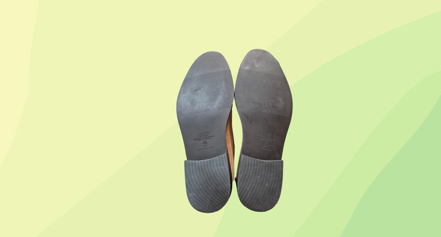 Bared Hummingbird Suede Shoes - Size 37 - Tan