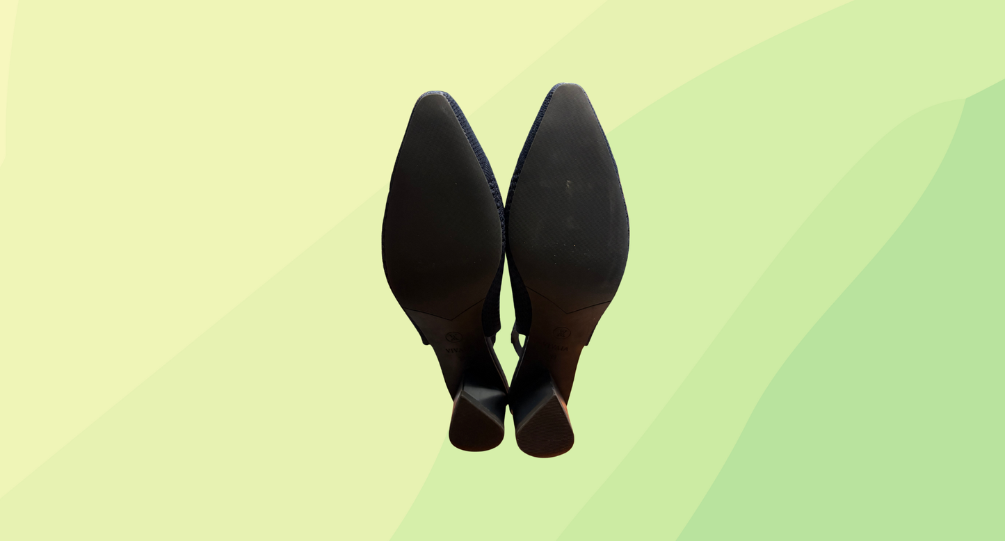 Vivaia Pointed-Toe Slingback Sandals RRP $268 - Size 39 - Navy