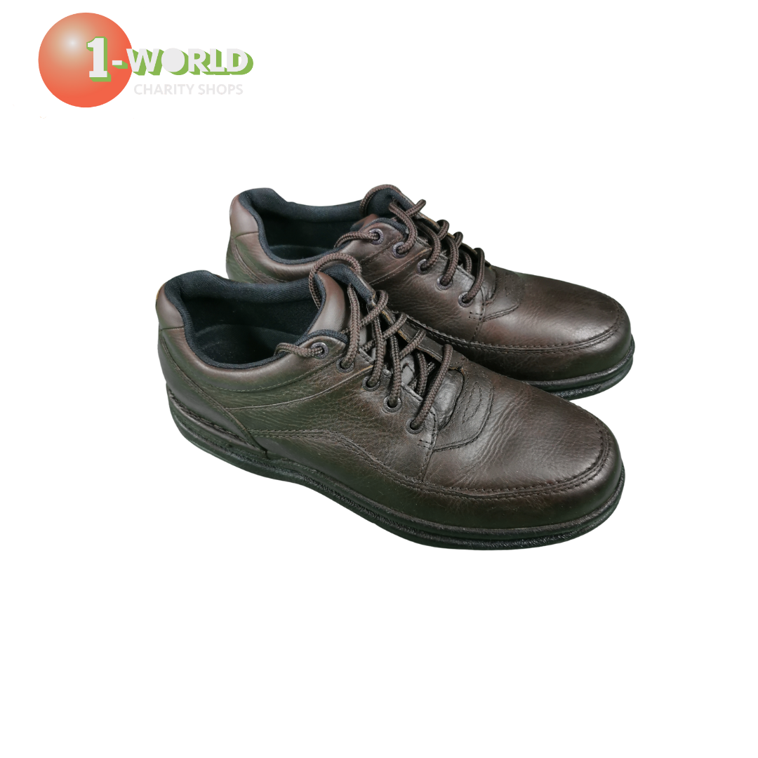 Rockport World Touring Men's Pebbled Leather Walking - 10 Brown