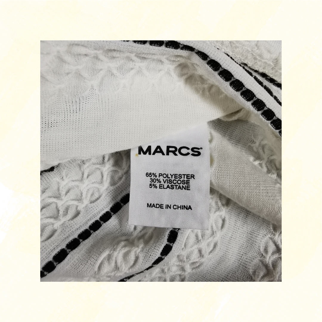 Marcs Top - Size XS - White with Black Stipes