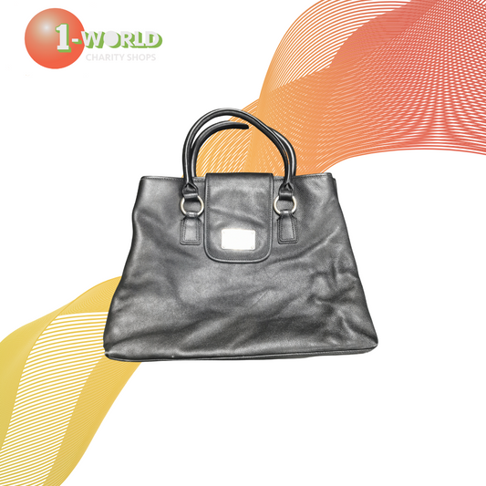 Oroton Black Leather Shoulder Bag
