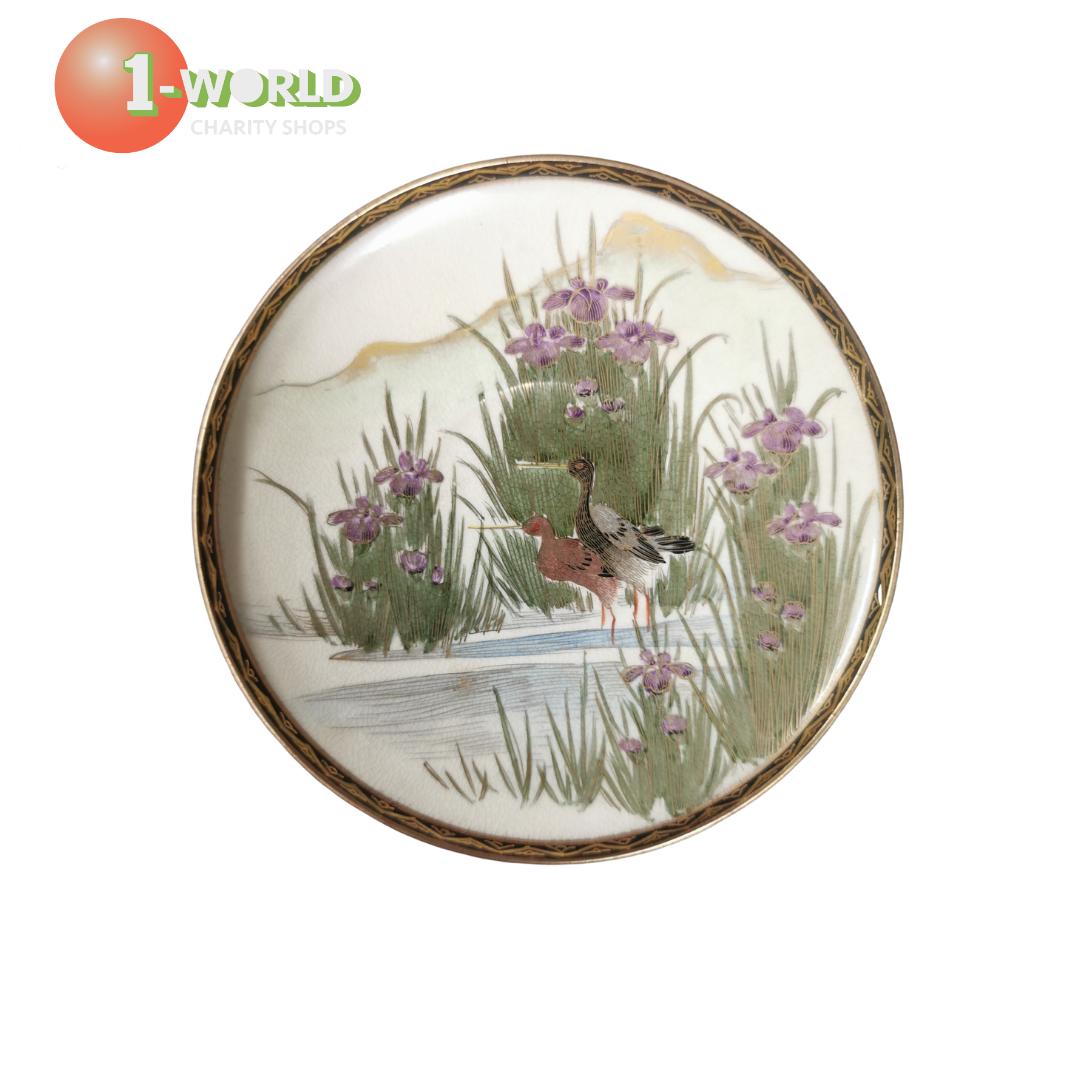 Y.Taniguchi Flower/Crane - Plate, Saucer & Cup