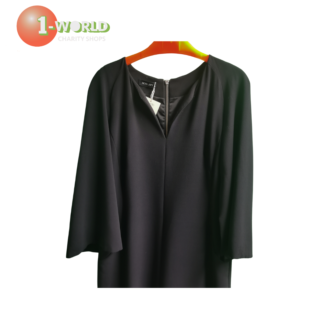 MOSS & SPY Dress, mid length, bat sleeve - AU 16 Black