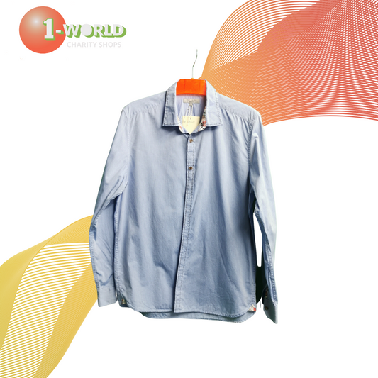 Ted Baker Long Sleeve Button Men's Shirt  - 4 Light Blue