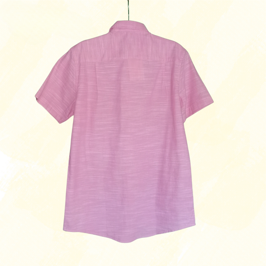 U.S. Polo Men's Short Sleeve Button Shirt - M - Pink
