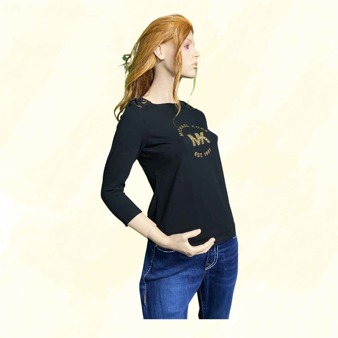 Michael Kors Top - Black/Gold Small