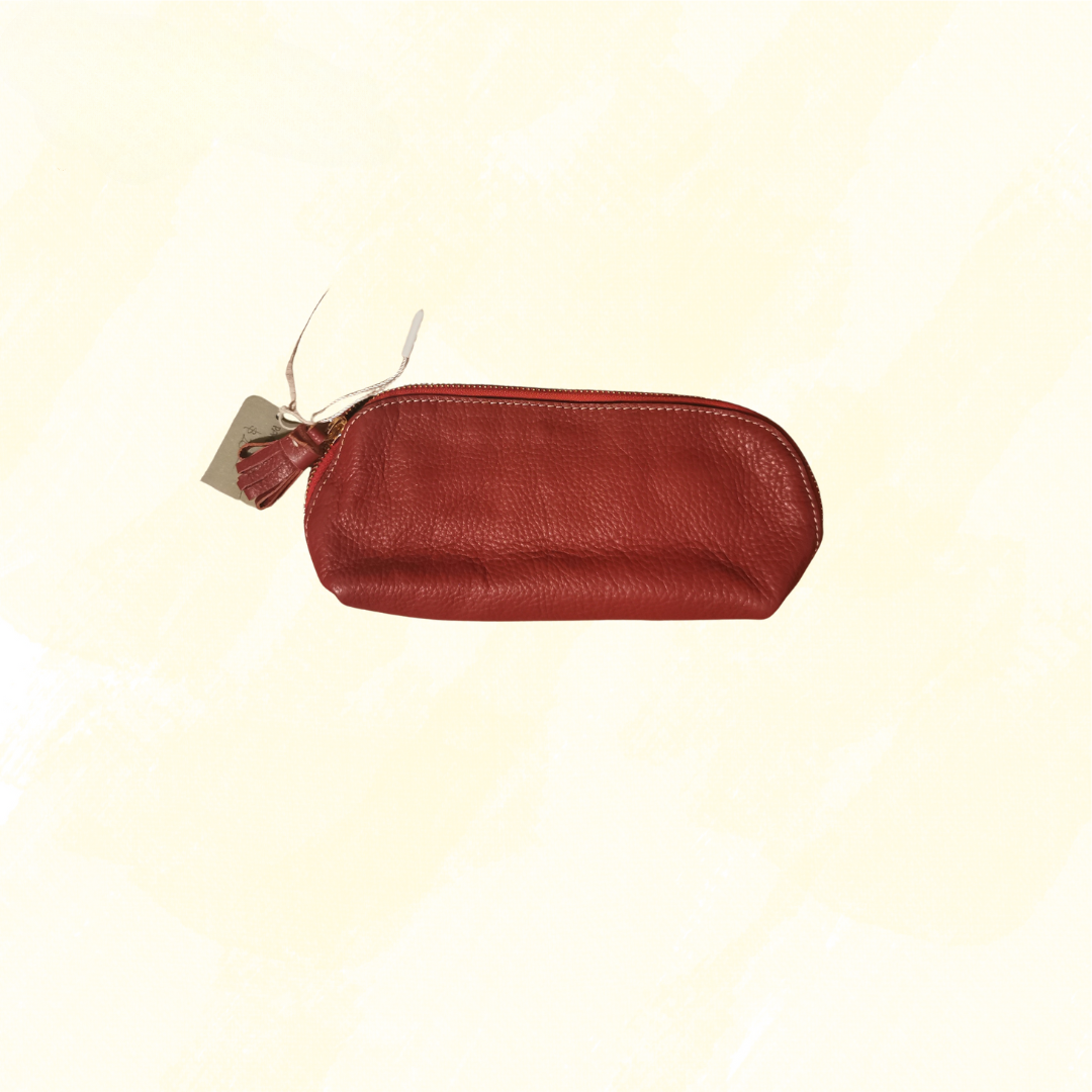 Paper Windmill Leather Purse - Red
