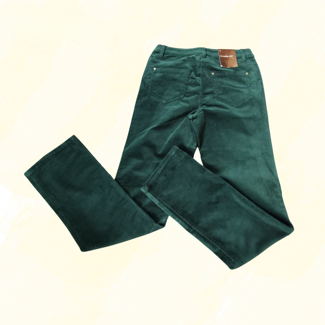 David Lawrence Straight Leg Cord Jeans - Size 9 - Green