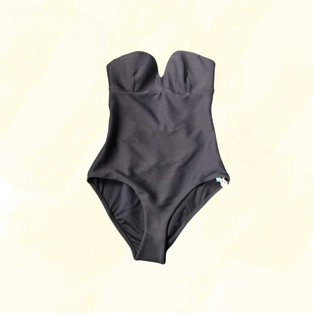 Isola Megan Gale Micro rib plunge swimwear - 10 - Black