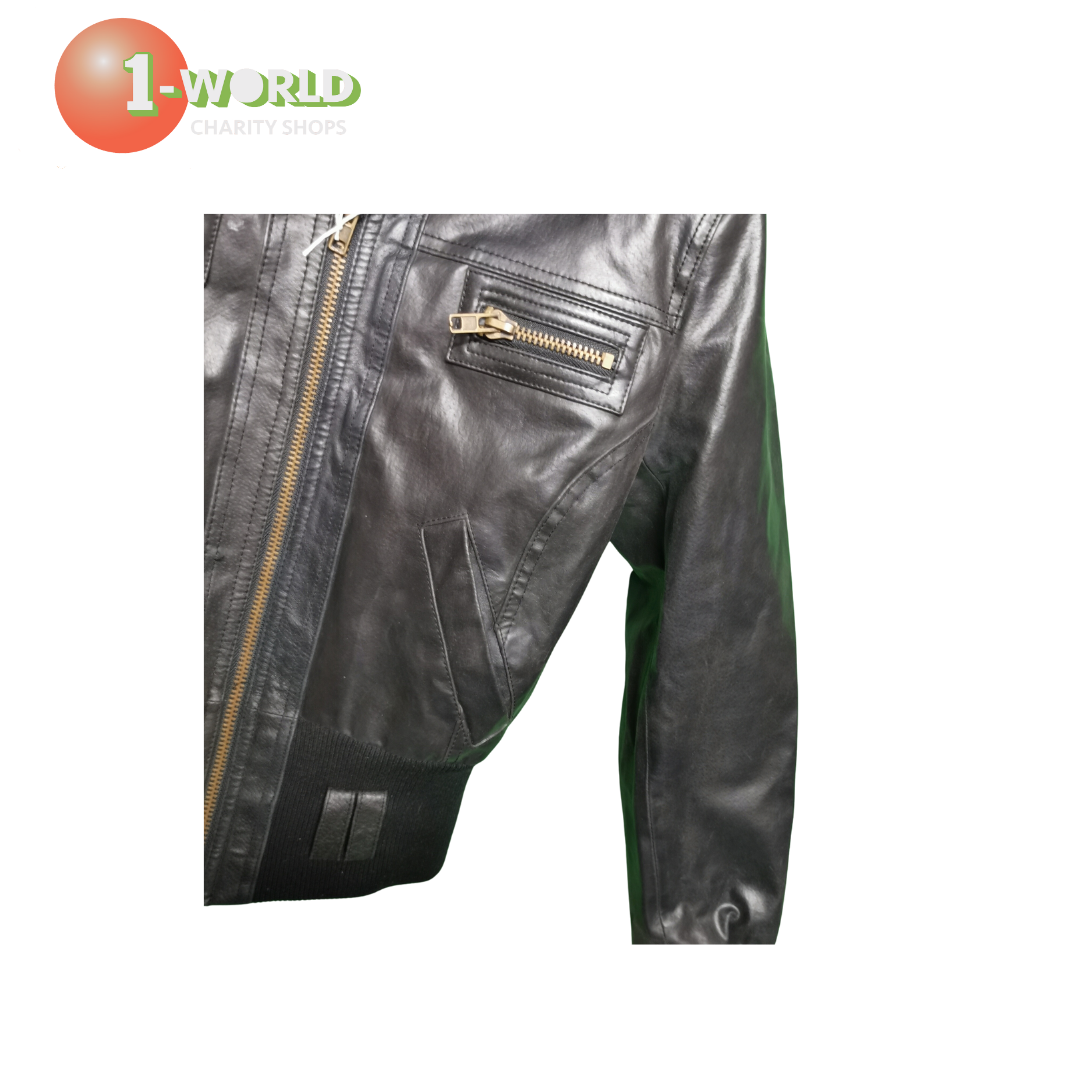 Vintage Edition 1968 Leather Bomber Jacket - Size 12