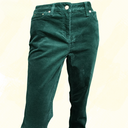 David Lawrence Straight Leg Cord Jeans   - Size 9 - Green