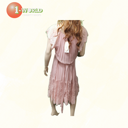 Leona Edmiston Kristie Dress with Lace - 5 Blush