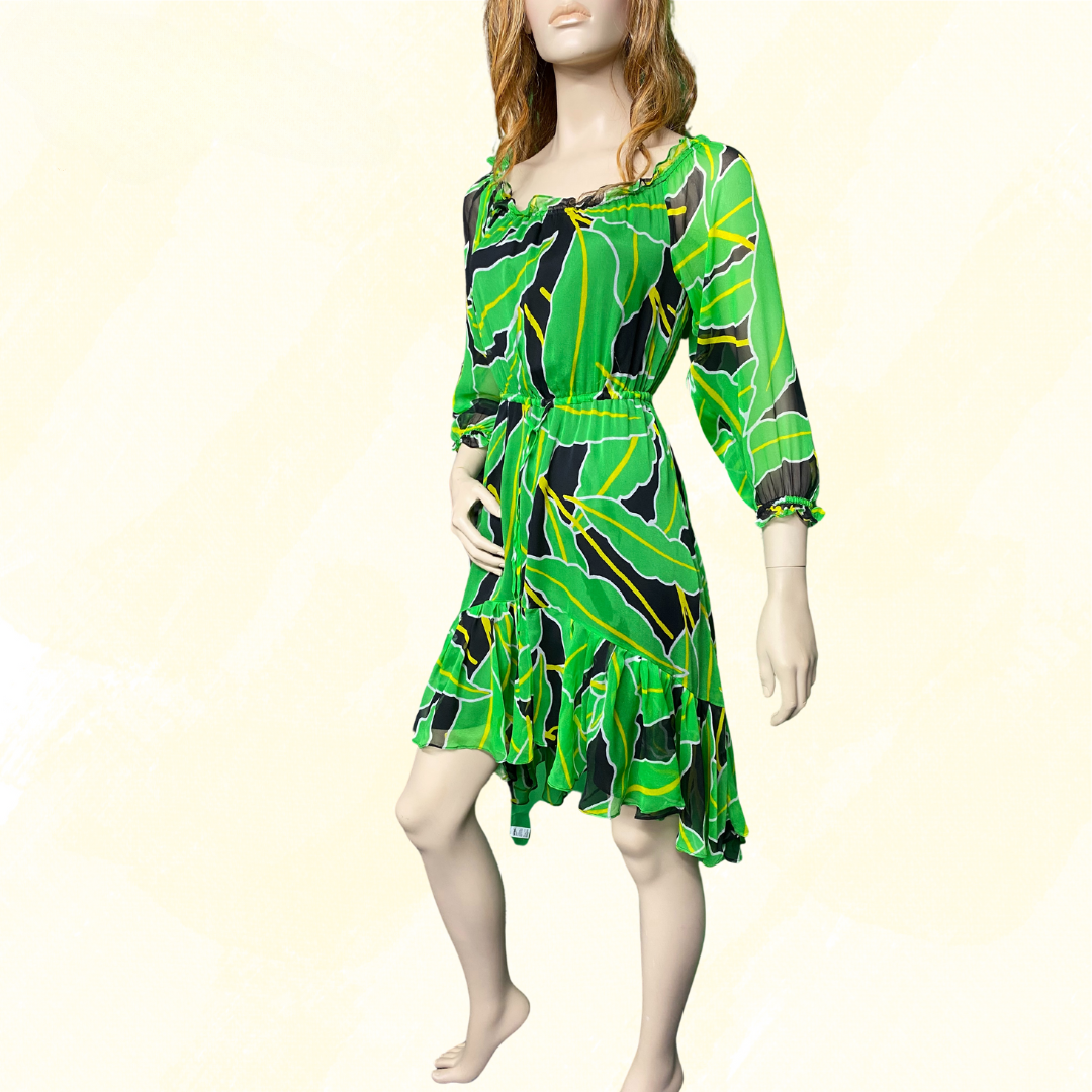 Diane Van Furstenberg Camilla Dress Windsor Palm silk - Green XXS