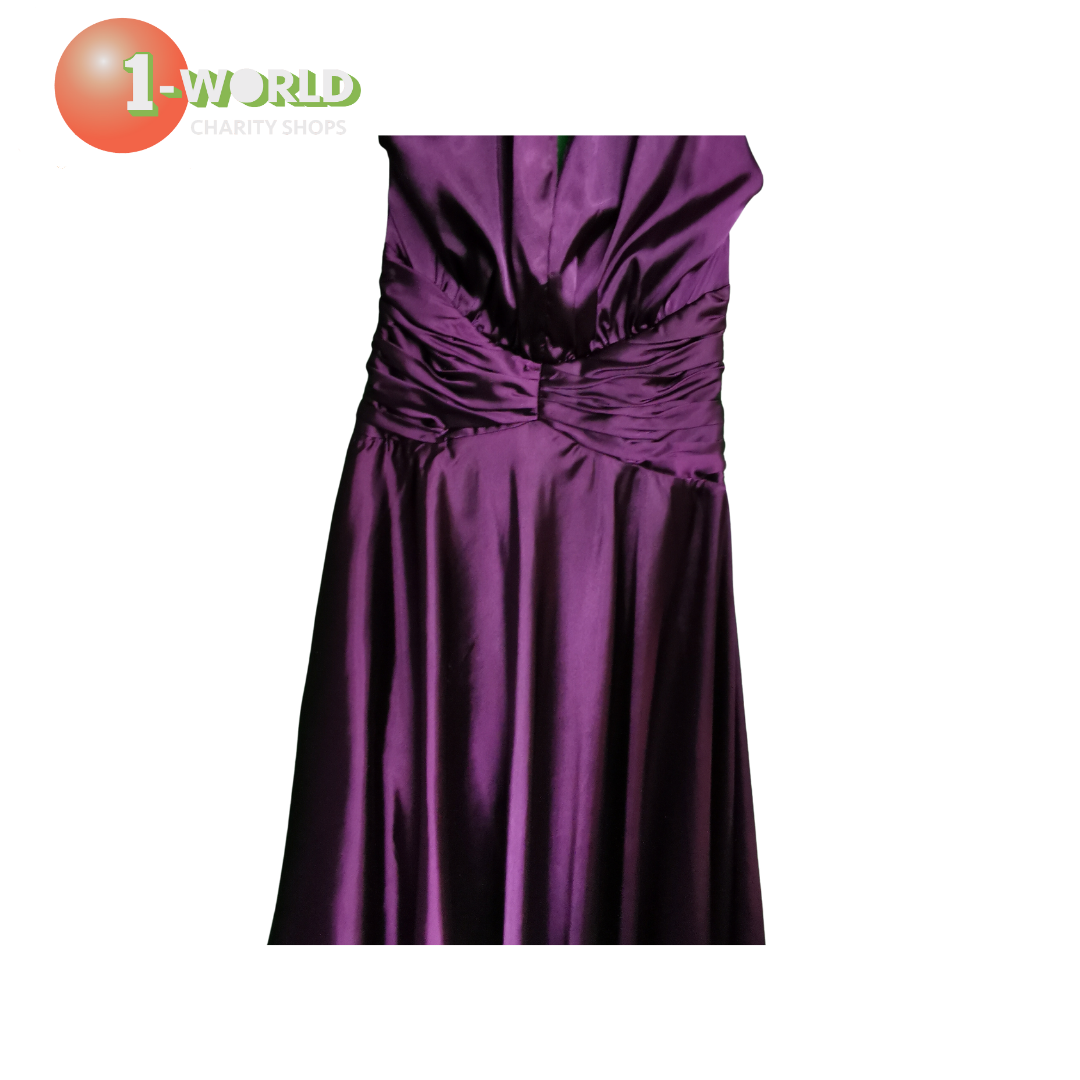 Halter mid length Evening Dress  - AU 8 Purple