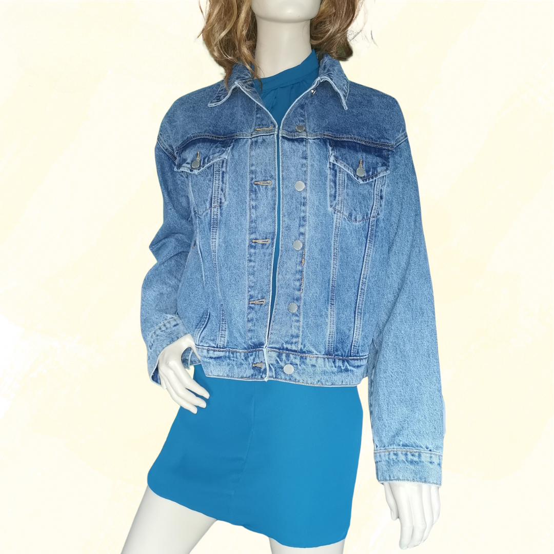 Perfect Stranger Runaway Denim Jacket RRP $130 - Size 8 - Denim